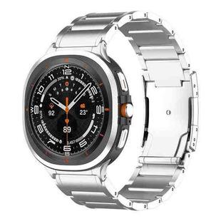For Samsung Galaxy Watch8 / Watch8 Classic Three Beads Tortoise Buckle Titanium Steel Watch Band(Silver)