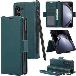 For Samsung Galaxy Fold3 5G Side Buckle Leather Phone Case(Green)