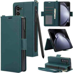 For Samsung Galaxy Fold4 5G Side Buckle Leather Phone Case(Green)