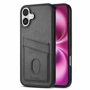 For iPhone 16 Plus AZNS K1 Series Card Slot Business Phone Case(Black)