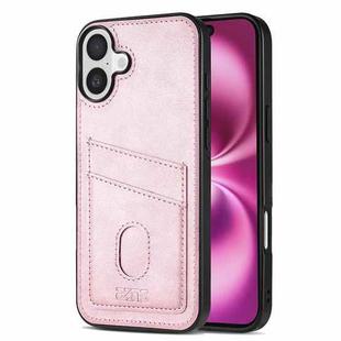 For iPhone 16 Plus AZNS K1 Series Card Slot Business Phone Case(Pink)