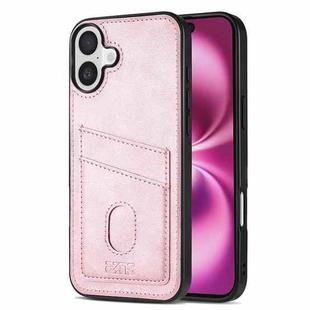 For iPhone 16 AZNS K1 Series Card Slot Business Phone Case(Pink)