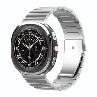 For Samsung Galaxy Watch Ultra 47mm One Bead Flat Buckle Pure Titanium Watch Band(Silver)