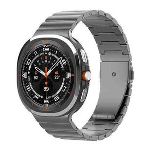 For Samsung Galaxy Watch8 / Watch8 Classic One Bead Flat Buckle Pure Titanium Watch Band(Grey)