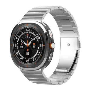 For Samsung Galaxy Watch8 / Watch8 Classic One Bead Flat Buckle Pure Titanium Watch Band(Silver)