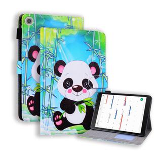 For Samsung Galaxy Tab A10.1 (2019) T510 Colored Drawing Stitching Horizontal Flip Leather Case with Holder & Card Slots(Cartoon Panda)
