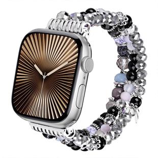 For Apple Watch 42mm / 41mm / 40mm / 38mm Colored Diamond Tassel Chain Watch Band(Black)
