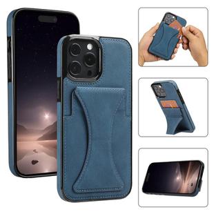 For iPhone 16 Pro Max Ultra-thin Shockproof Phone Protective Case with Holder(Blue)