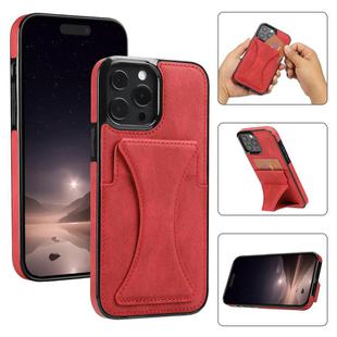 For iPhone 16 Pro Max Ultra-thin Shockproof Phone Protective Case with Holder(Red)