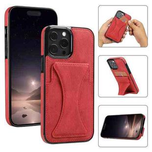 For iPhone 16 Pro Ultra-thin Shockproof Phone Protective Case with Holder(Red)