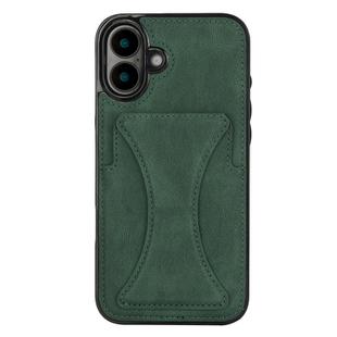 For iPhone 16 Plus Ultra-thin Shockproof Phone Protective Case with Holder(Green)