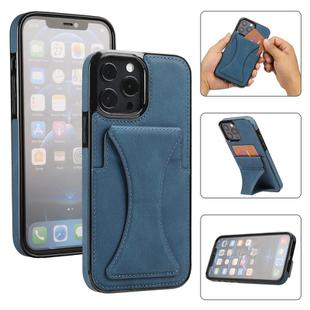 For iPhone 15 Pro Max Ultra-thin Shockproof Phone Protective Case with Holder(Blue)