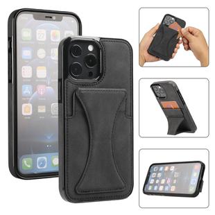 For iPhone 15 Pro Max Ultra-thin Shockproof Phone Protective Case with Holder(Black)