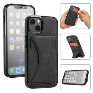 For iPhone 15 Ultra-thin Shockproof Phone Protective Case with Holder(Black)