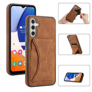 For Samsung Galaxy A35 5G Ultra-thin Shockproof Phone Protective Case with Holder(Brown)