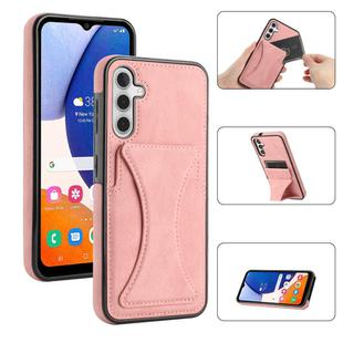 For Samsung Galaxy A35 5G Ultra-thin Shockproof Phone Protective Case with Holder(Rose Gold)