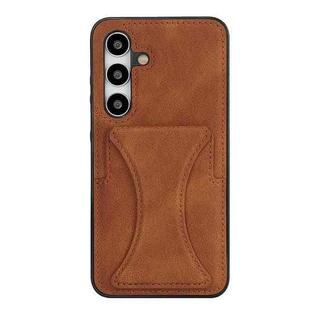 For Samsung Galaxy S24 5G Ultra-thin Shockproof Phone Protective Case with Holder(Brown)