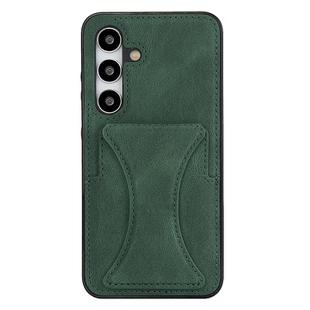 For Samsung Galaxy S24 5G Ultra-thin Shockproof Phone Protective Case with Holder(Green)