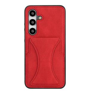 For Samsung Galaxy S24 5G Ultra-thin Shockproof Phone Protective Case with Holder(Red)