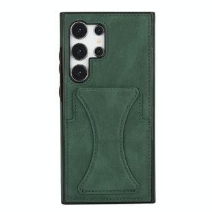 For Samsung Galaxy S24 Ultra 5G Ultra-thin Shockproof Phone Protective Case with Holder(Green)