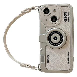 For iPhone 15 Camera Style Phone Case(White)