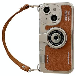 For iPhone 15 Plus Camera Style Phone Case(Brown)