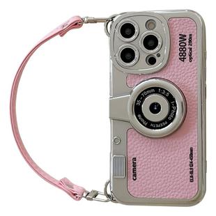 For iPhone 15 Pro Camera Style Phone Case(Pink)