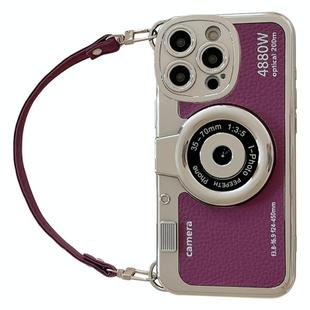 For iPhone 15 Pro Camera Style Phone Case(Purple)