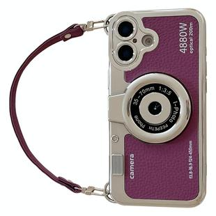 For iPhone 16 Plus Camera Style Phone Case(Purple)