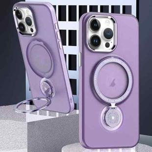 For iPhone 15 Pro Max Rotation Holder MagSafe Phone Case(Purple)