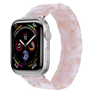For Apple Watch 42mm / 41mm / 40mm / 38mm Stretch Rope Square Resin Watch Band(Pink Flower)