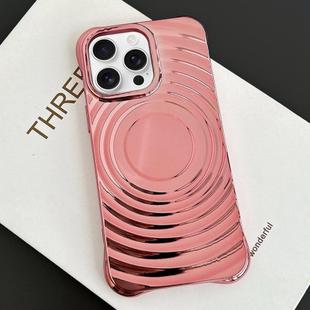 For iPhone 16 Pro Max Electroplating Wave MagSafe Phone Case(Pink)