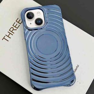 For iPhone 13 Electroplating Wave MagSafe Phone Case(Blue)