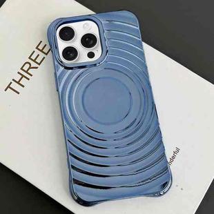 For iPhone 12 Pro Max Electroplating Wave MagSafe Phone Case(Blue)