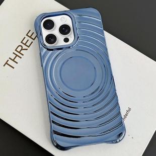 For iPhone 12 Pro Electroplating Wave MagSafe Phone Case(Blue)