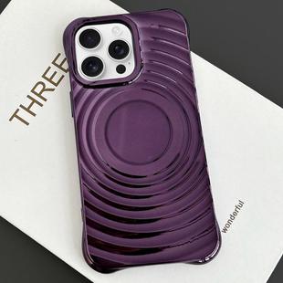 For iPhone 11 Pro Max Electroplating Wave MagSafe Phone Case(Purple)