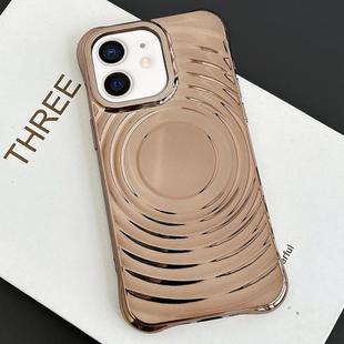 For iPhone 11 Electroplating Wave MagSafe Phone Case(Gold)