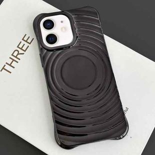 For iPhone 11 Electroplating Wave MagSafe Phone Case(Black)