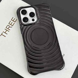 For iPhone 11 Pro Electroplating Wave MagSafe Phone Case(Black)