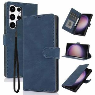 For Samsung Galaxy S25 Ultra 5G Fantasy Skin-feel Calfskin Texture Leather Phone Case(Blue)