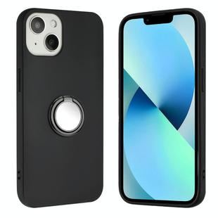 For iPhone 13 mini Matte Ring Holder TPU Phone Case(Black)