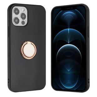 For iPhone 11 Pro Max Matte Ring Holder TPU Phone Case(Rose Gold)
