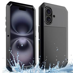 For iPhone 16 Shockproof IP54 Life Waterproof Phone Case(Black)