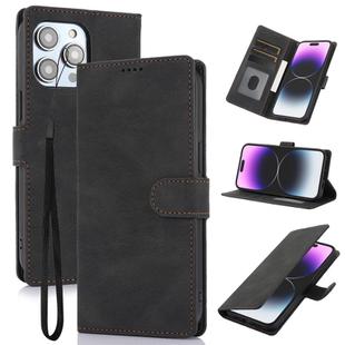 For iPhone 15 Pro Fantasy Skin-feel Calfskin Texture Leather Phone Case(Black)