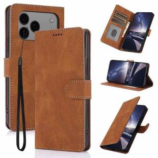 For iPhone 17 Pro Fantasy Skin-feel Calfskin Texture Leather Phone Case(Brown)
