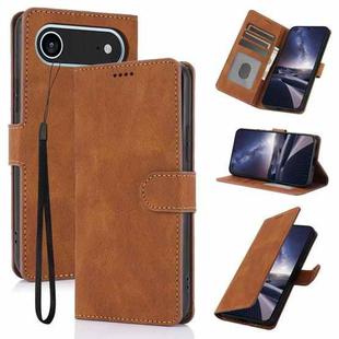 For iPhone 17 Air Fantasy Skin-feel Calfskin Texture Leather Phone Case(Brown)