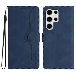 For Samsung Galaxy S25 Ultra 5G Heart Pattern Skin Feel Leather Phone Case(Royal Blue)