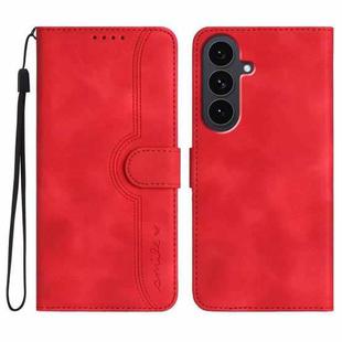 For Samsung Galaxy S25 FE 5G Heart Pattern Skin Feel Leather Phone Case(Red)
