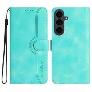 For Samsung Galaxy S25 FE 5G Heart Pattern Skin Feel Leather Phone Case(Light Blue)
