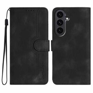For Samsung Galaxy S25 FE 5G Heart Pattern Skin Feel Leather Phone Case(Black)